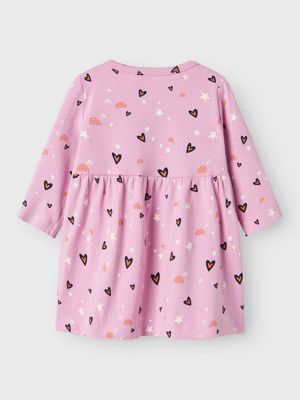 NAME IT Lange mouwen jurk - Pastel Lavender Hearts