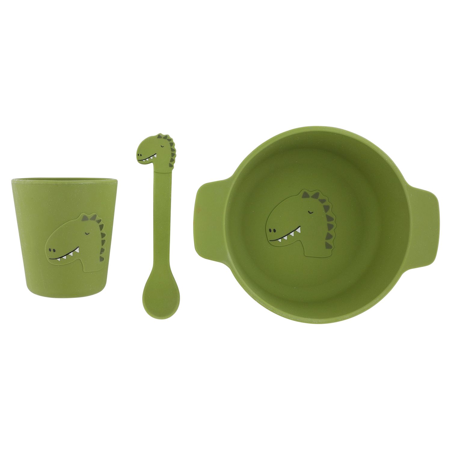 Trixie Siliconen baby eetset - Mr. Dino