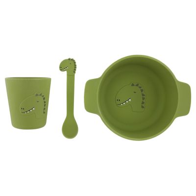 Trixie Siliconen baby eetset - Mr. Dino