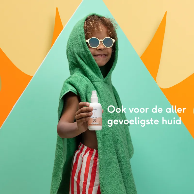 Naïf Minerale Zonnebrandspray 0% parfum voor Baby &amp; Kids Factor 50