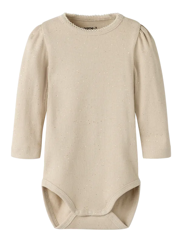 NAME IT Lange mouwen romper - Cement
