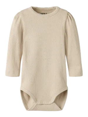 NAME IT Lange mouwen romper - Cement