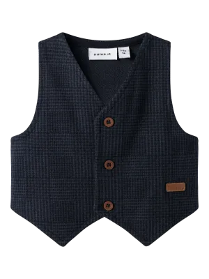 NAME IT gilet - Navy Blue (met patroon)