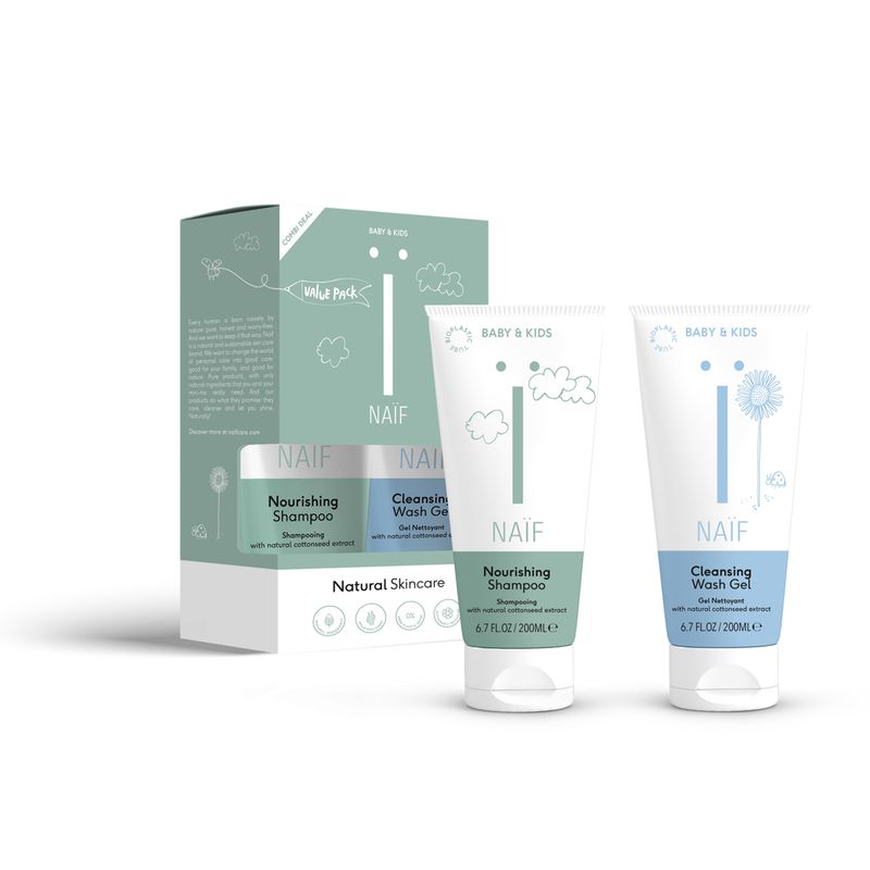 Naïf Value Pack Shampoo + Wasgel voor Baby &amp; kids