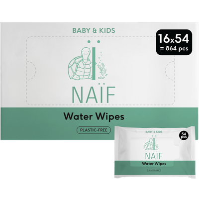 Naïf Plasticvrije Billendoekjes voor Baby &amp; Kids 16 packs