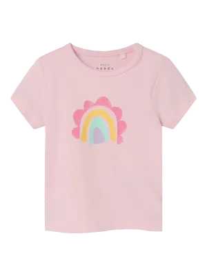 NAME IT T-shirt - Parfait Pink Rainbow