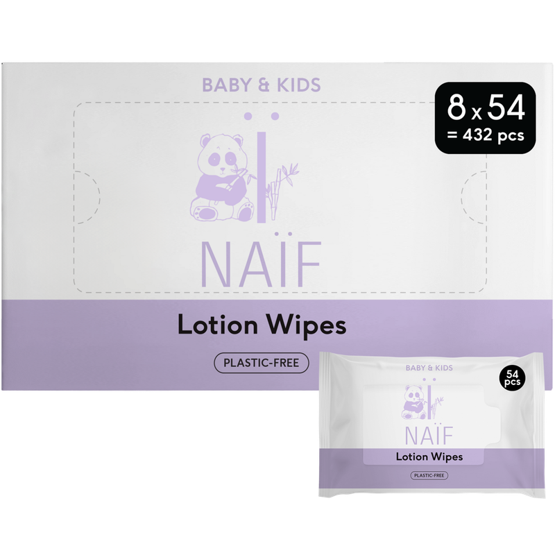Naïf Plasticvrije Lotion Billendoekjes voor Baby &amp; Kids 8 packs