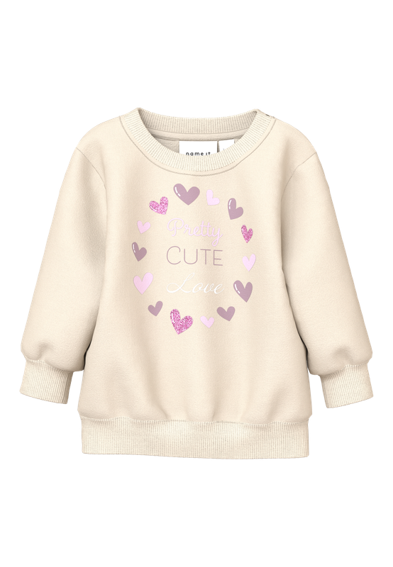 NAME IT Sweater met print - Summer Sand Hearts