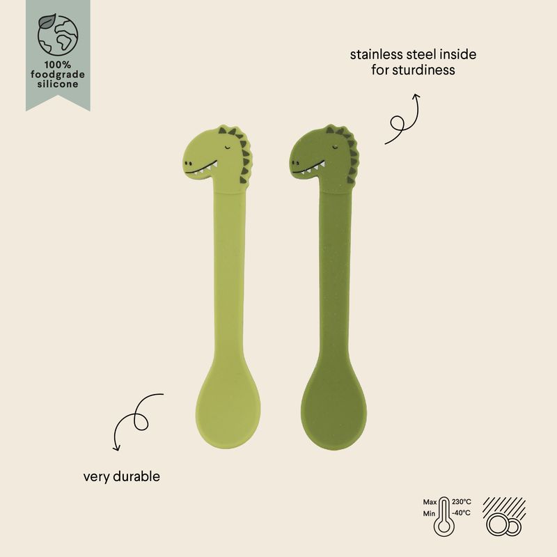 Siliconen lepel 2-pack - Mr. Dino