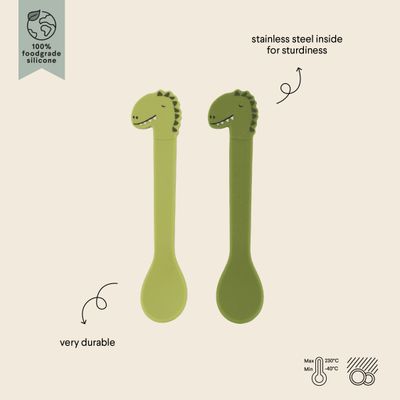 Siliconen lepel 2-pack - Mr. Dino