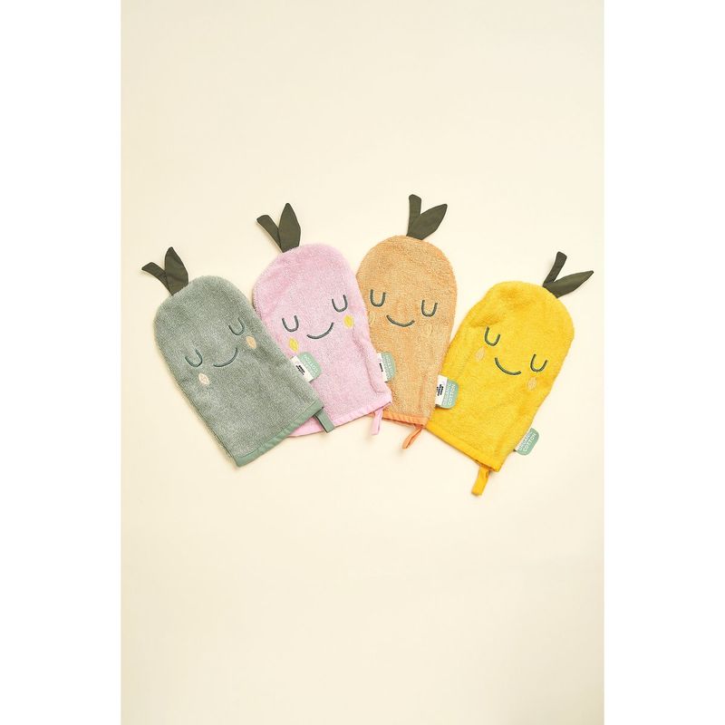 The Cotton Cloud Badstof babywashandjes 2-set - Mandarijn
