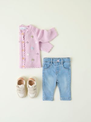NAME IT Gebreid vestje - Bloemetjes