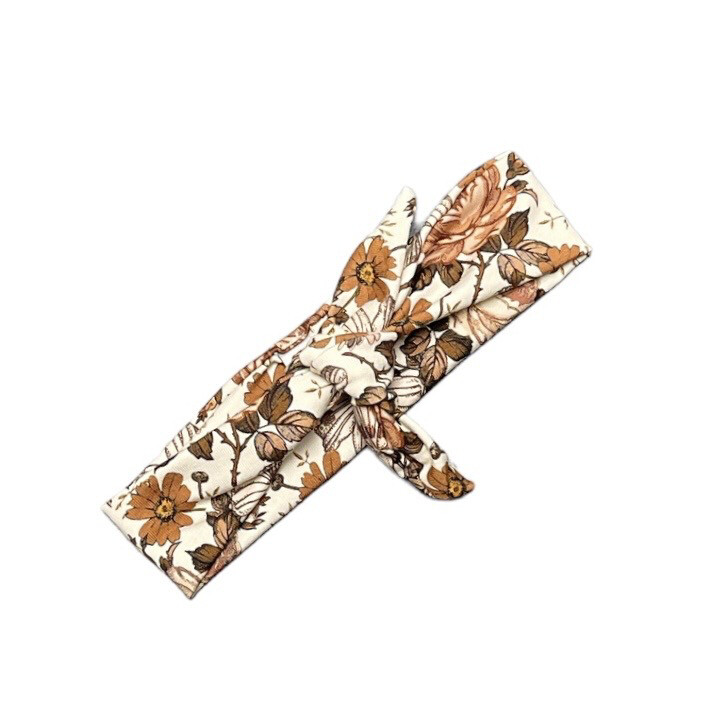 Feathers Knoophaarband - English garden brown