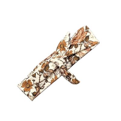 Feathers Knoophaarband - English garden brown