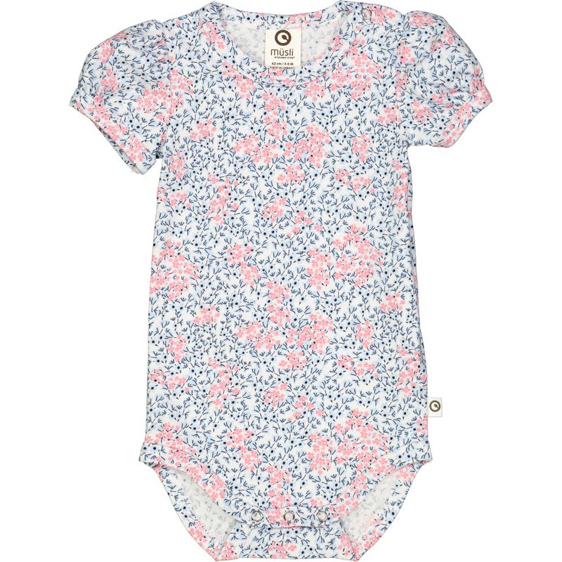 Müsli Romper met pofmouw - Bubblegum | Night Blue