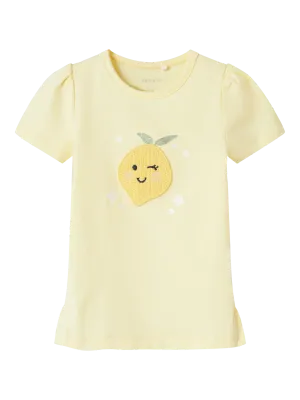 NAME IT T-shirt - Pastel Yellow