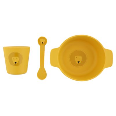 Trixie Siliconen baby eetset - Mr. Lion Trixie Siliconen baby eetset - Mr. Lion