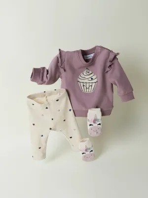 NAME IT Heart Legging - Peyote Melange