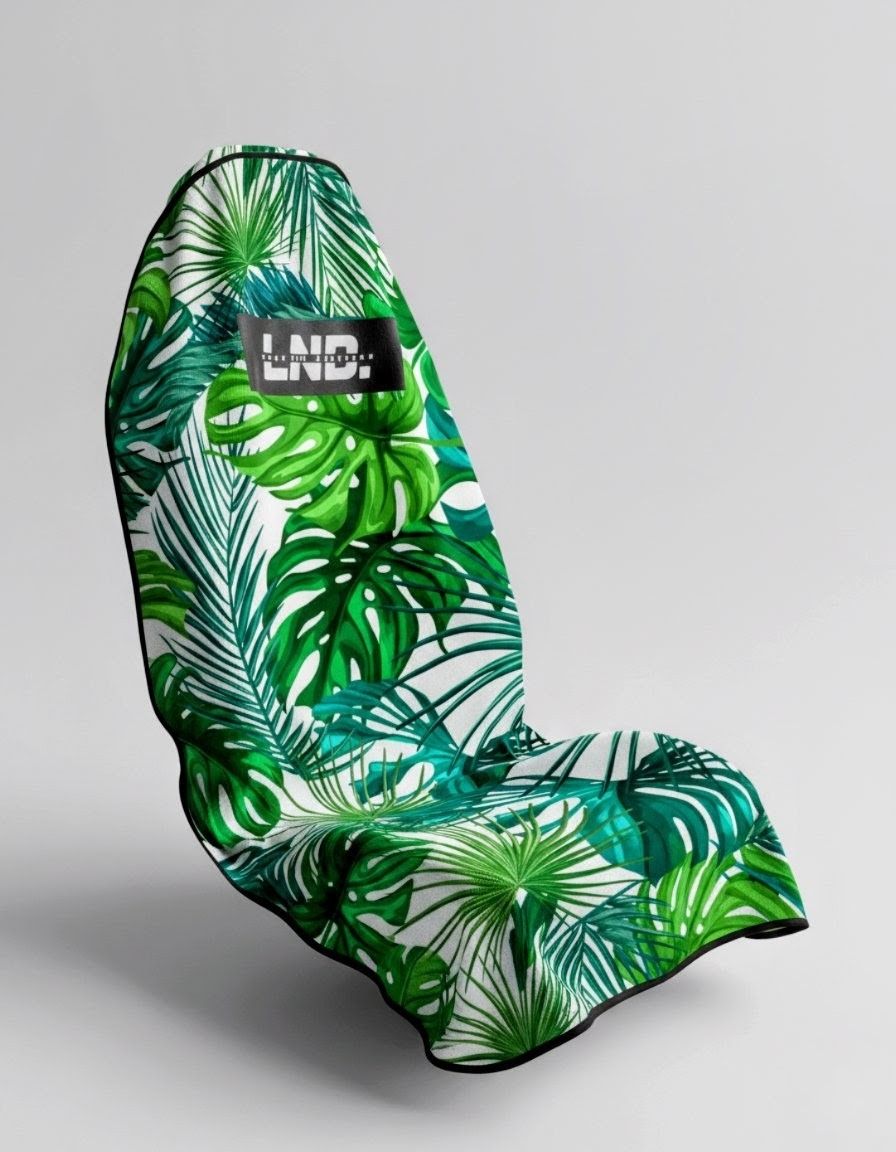 LND. Towel Seat Cover Green Palm