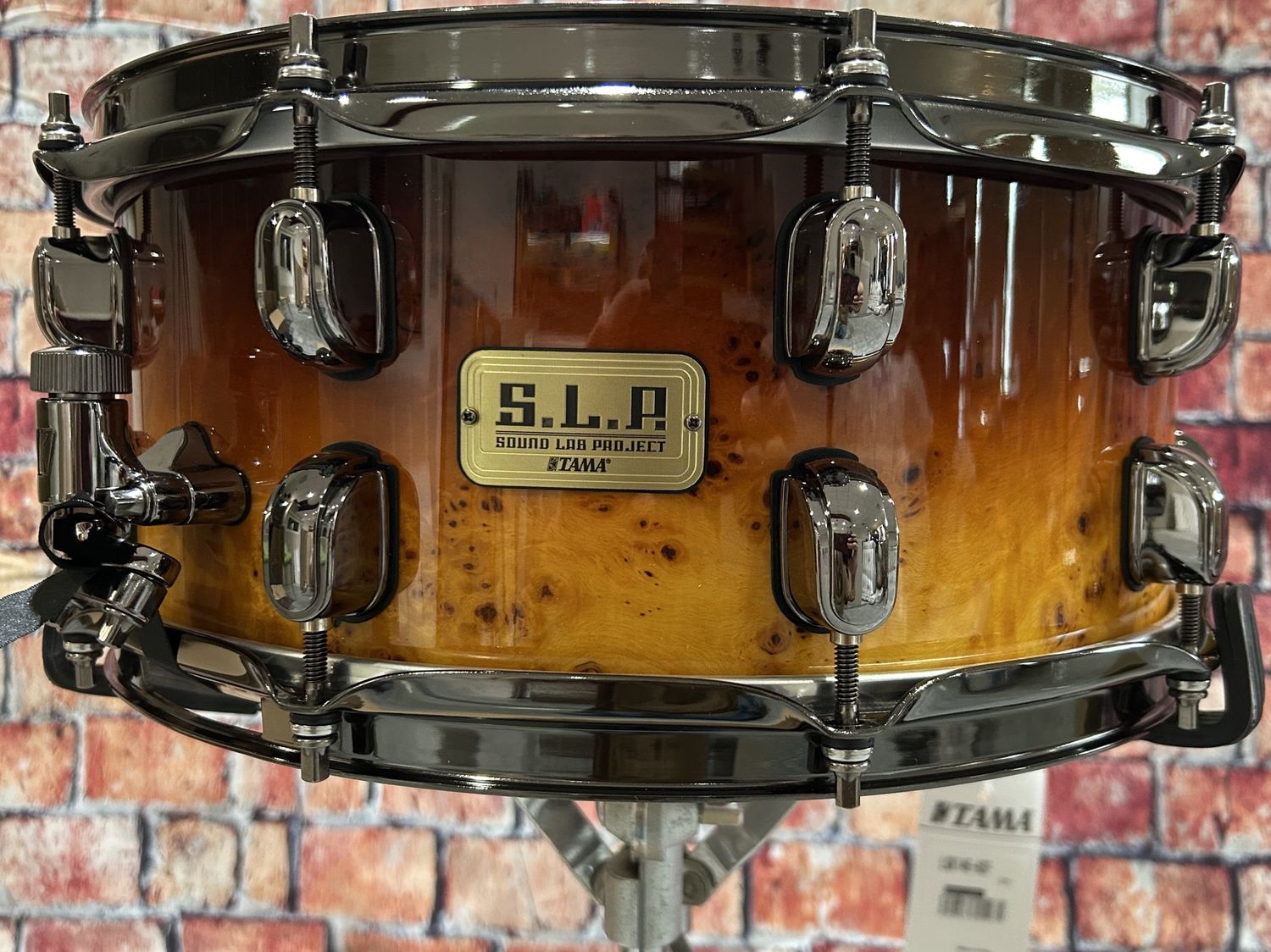 6x14 SLP LTD Ed G Kapur 11ply w/ Mappa Burl Snare outer ply &amp; Bkl Nkl Hdw