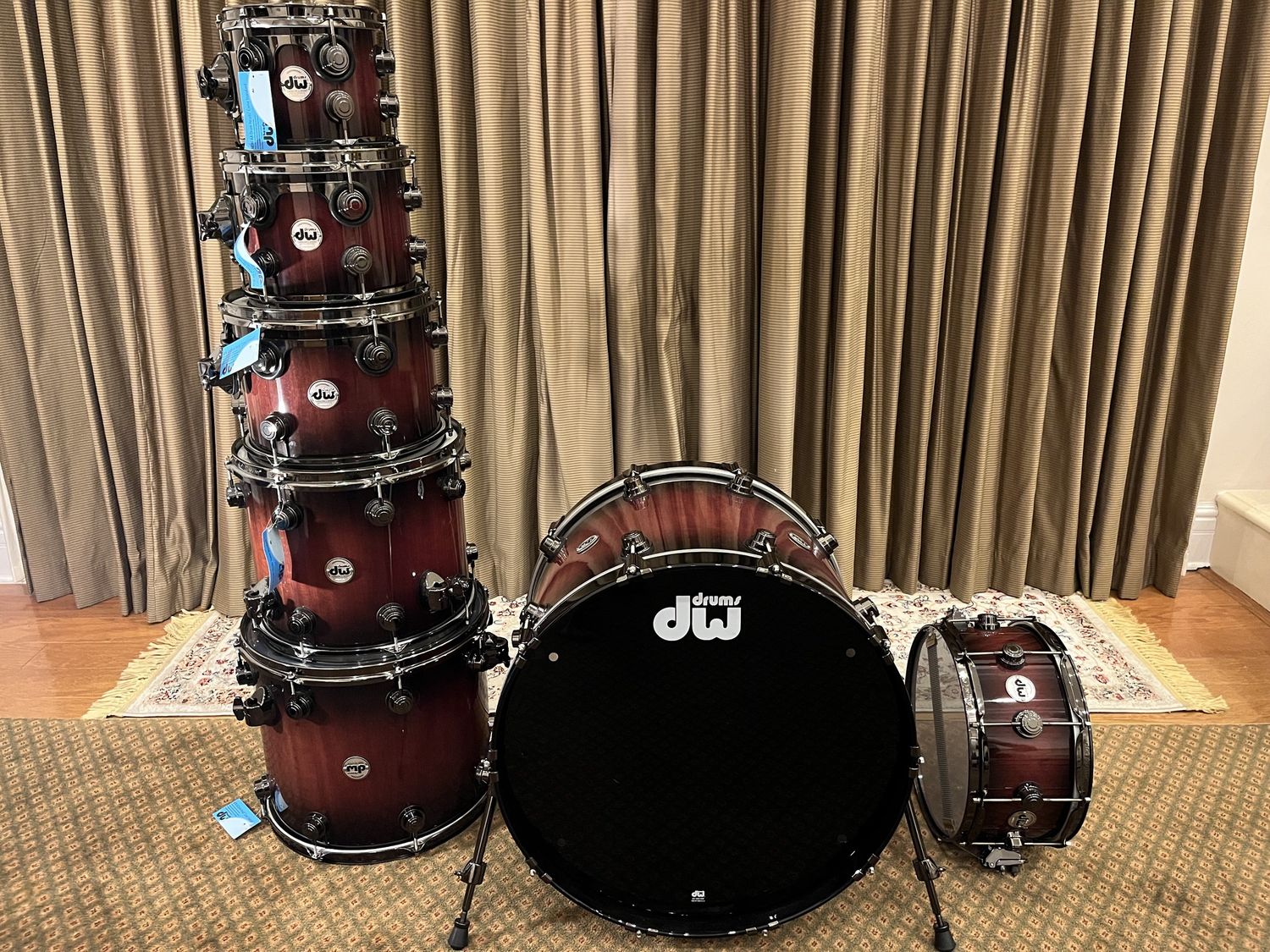 Used DW 7 Pc Purple Heart Collectors Series Drum Set