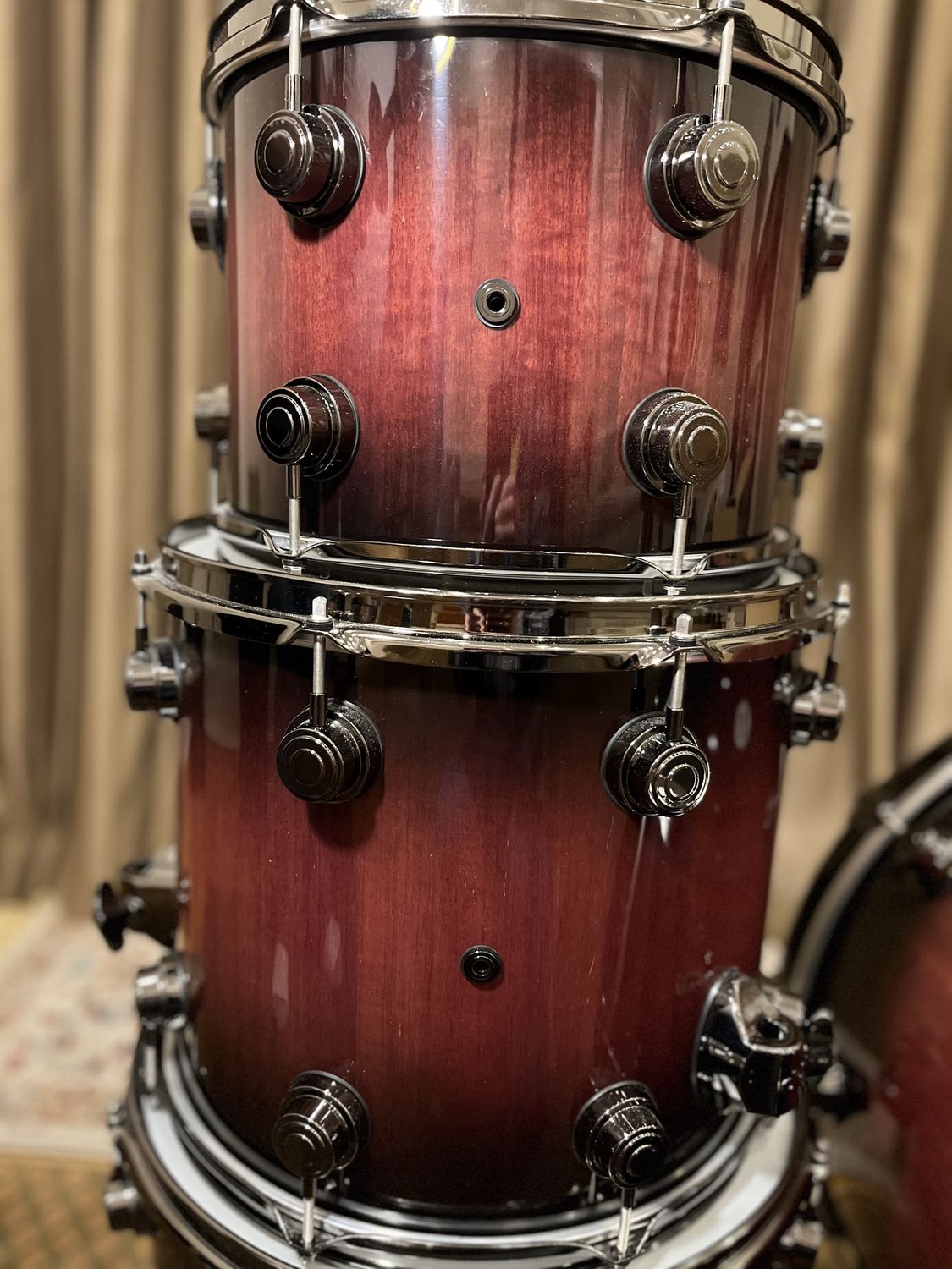 Used DW 7 Pc Purple Heart Collectors Series Drum Set