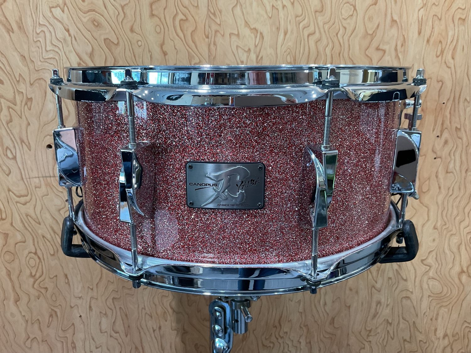 Canopus Yaiba2 Birch Snare Drum Rose Sparkle Lacquer 6.5x14