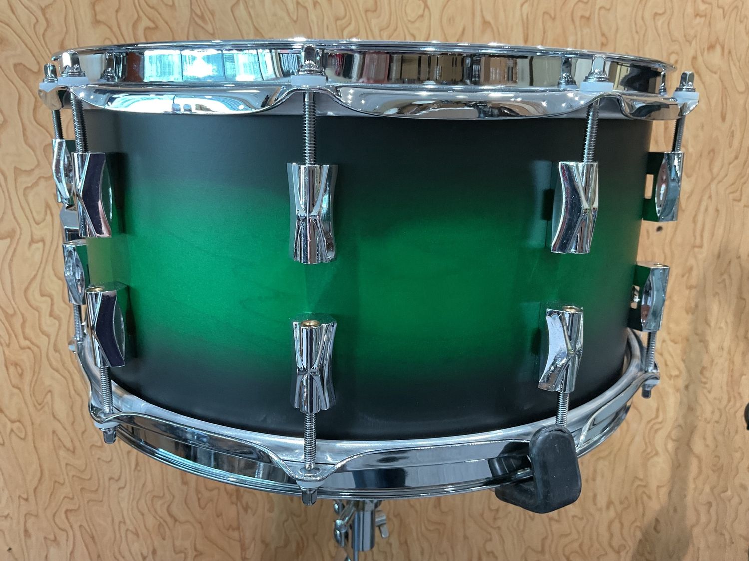Noble &amp; Cooley CD Maple 6-1/2x14&quot; Snare Drum Green Stain Black Burst