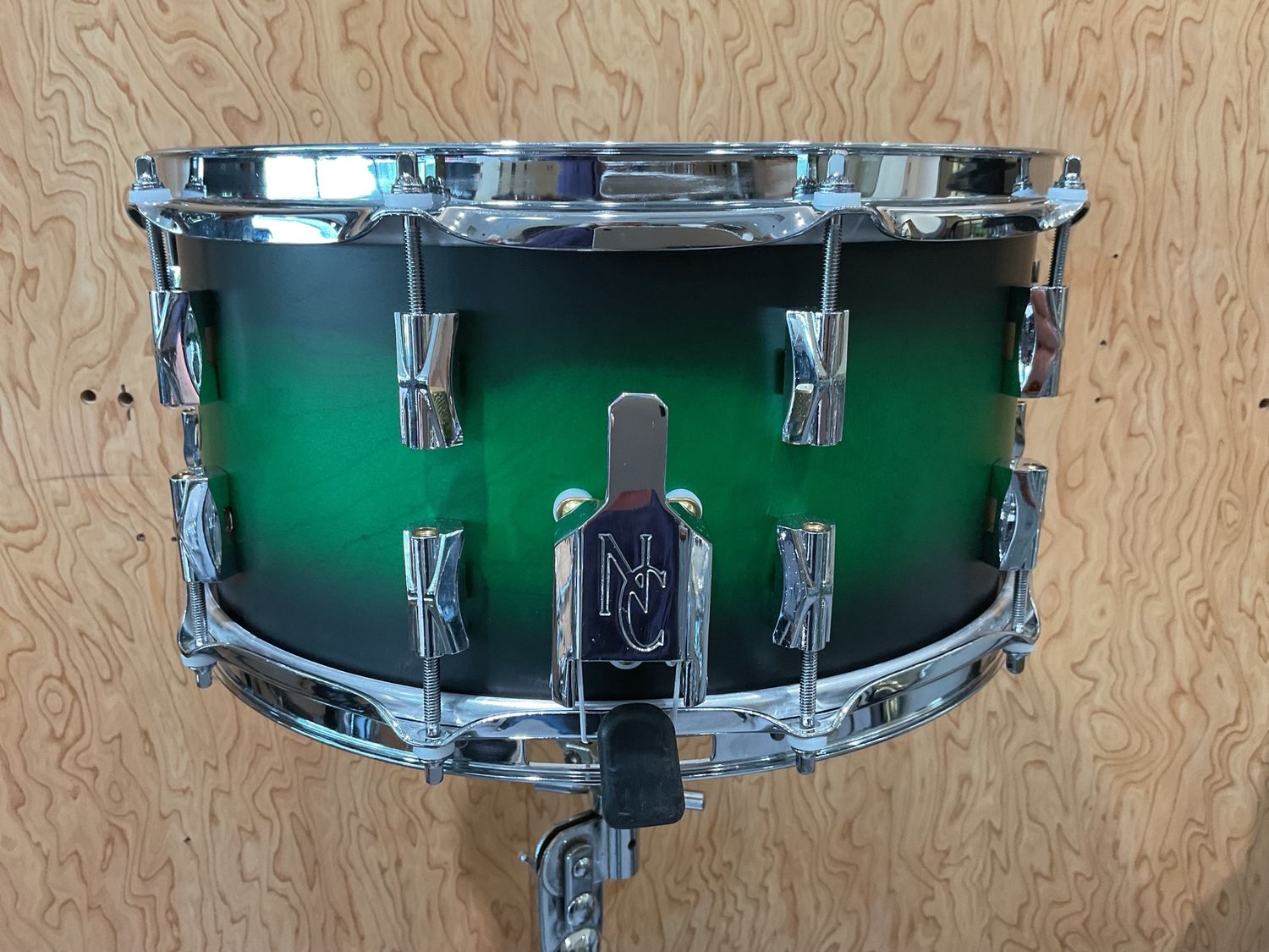 Noble &amp; Cooley CD Maple 6-1/2x14&quot; Snare Drum Green Stain Black Burst
