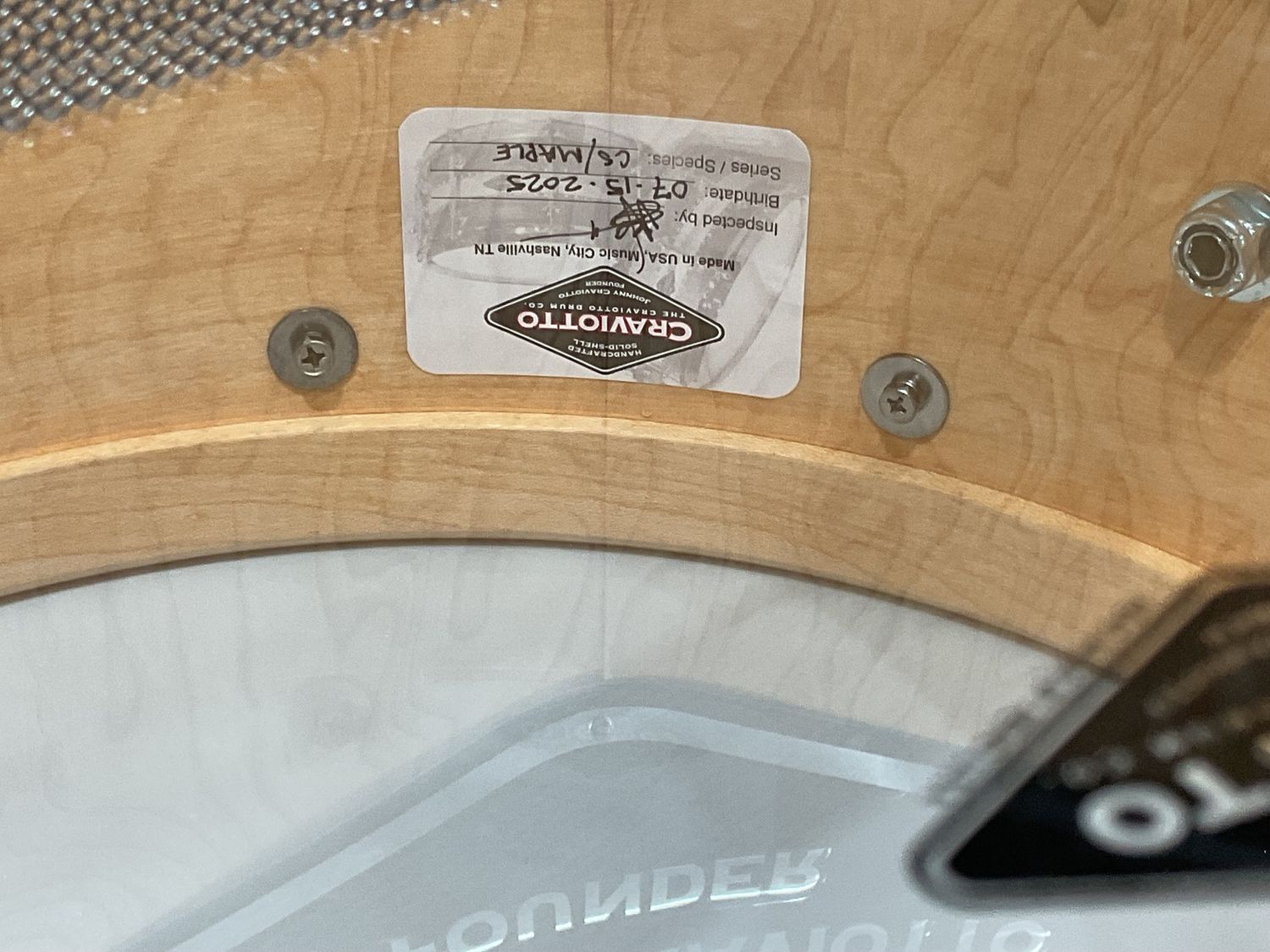 Craviotto 6.5 x14&quot; Solid Maple Shell Snare Drum