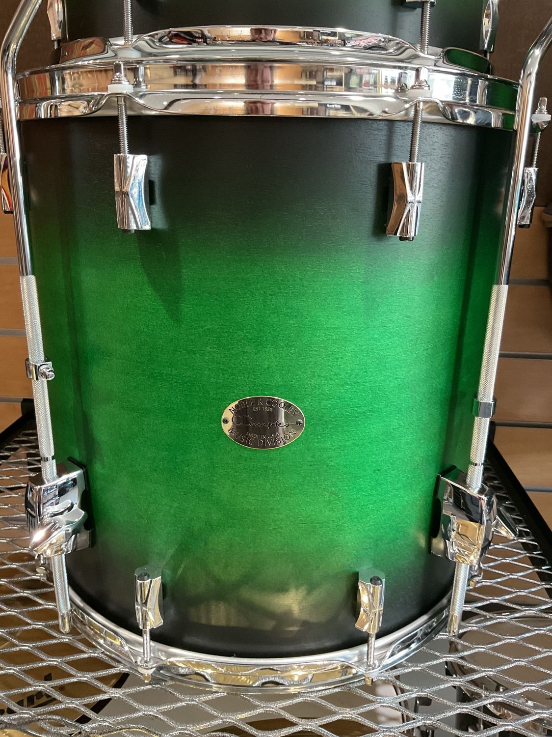 Noble &amp; Cooley 4pc CD Maple Drum set GREEN STAIN BLACK BURST SATIN