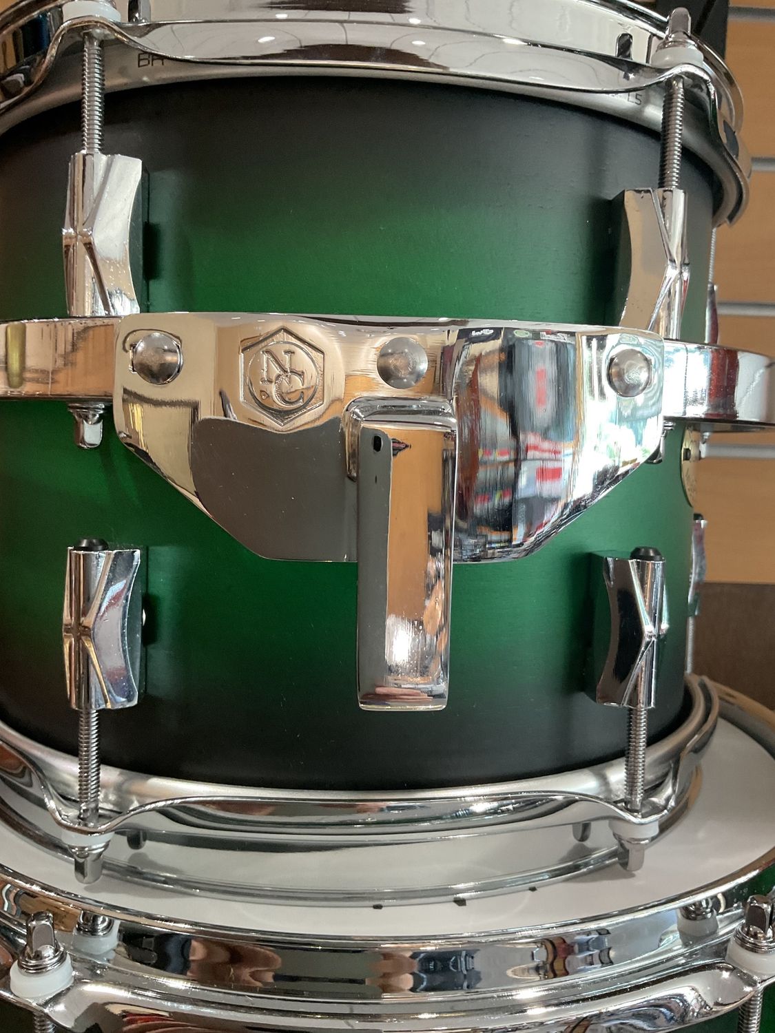 Noble &amp; Cooley 4pc CD Maple Drum set GREEN STAIN BLACK BURST SATIN