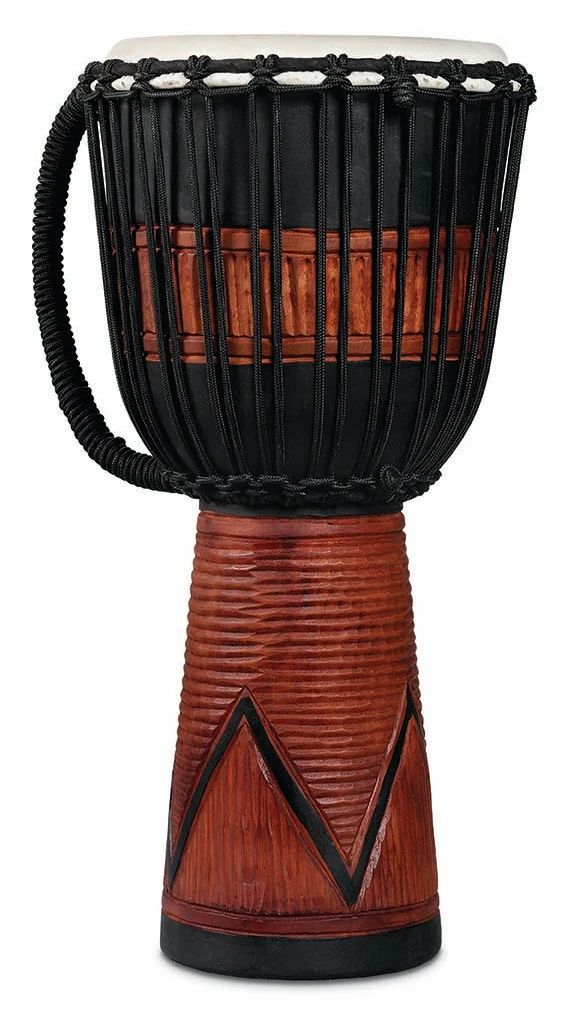 WORLD BEAT WOOD ART LG DJEMBE, RED/NAT