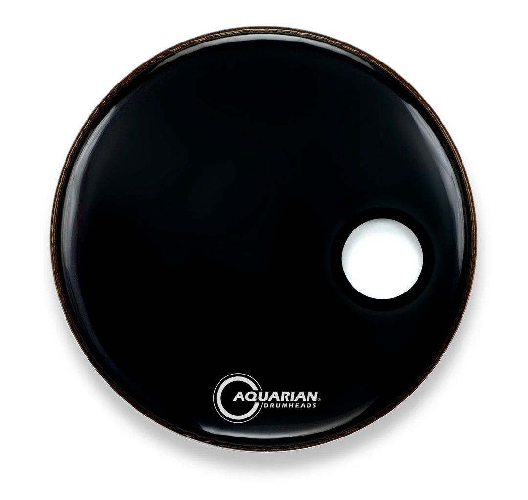 22&quot; 4.75&quot; Offset Port, Black Video Gloss  10mil Single Ply Resonant Bass Drumhead