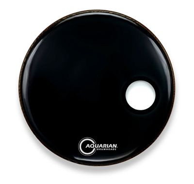 24&quot; 4.75&quot; Offset Port, Black Video Gloss  10mil Single Ply Resonant Bass Drumhead