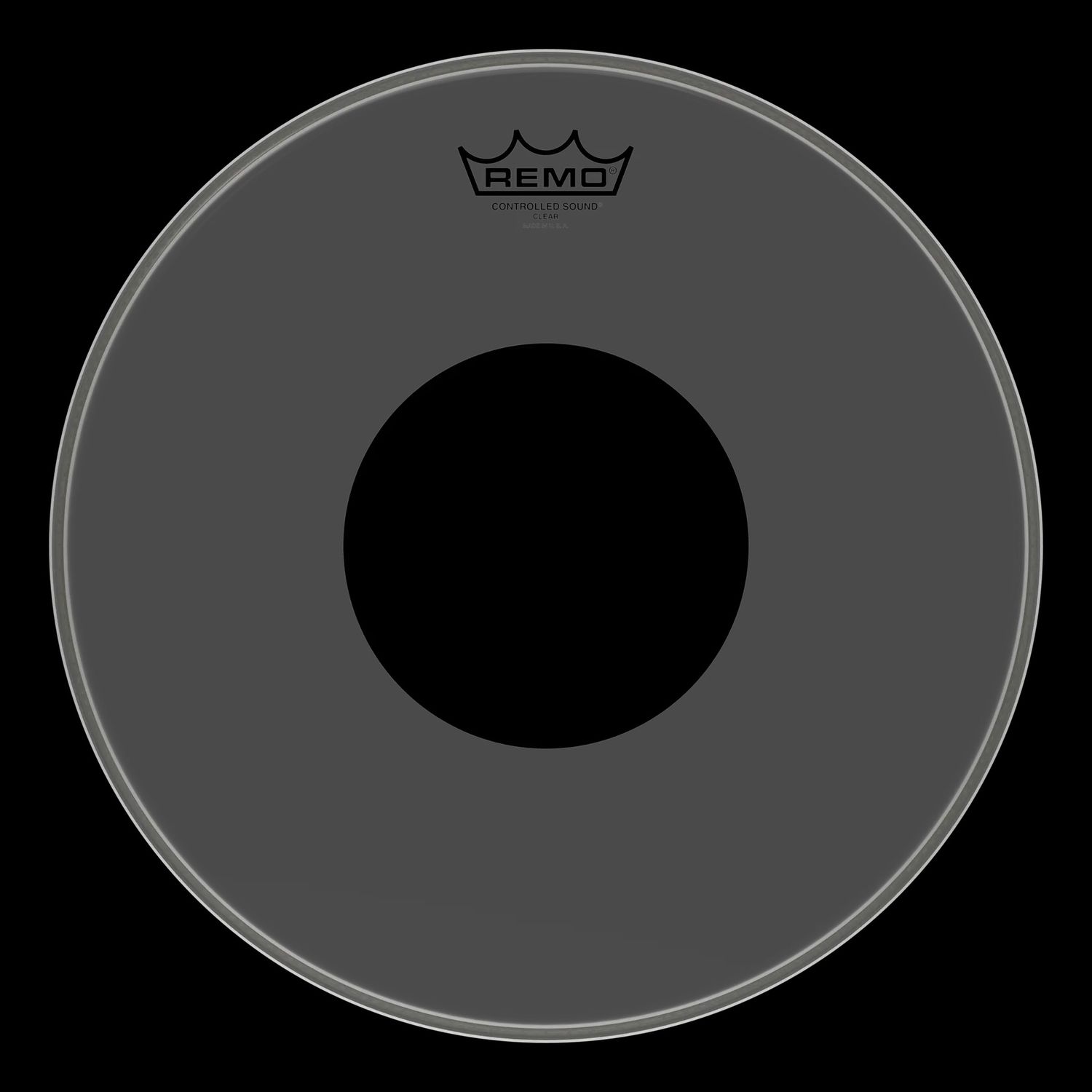 **Special Order**, Batter, CONTROLLED SOUND®, Clear, 18&quot; Diameter, BLACK DOT™ On Top