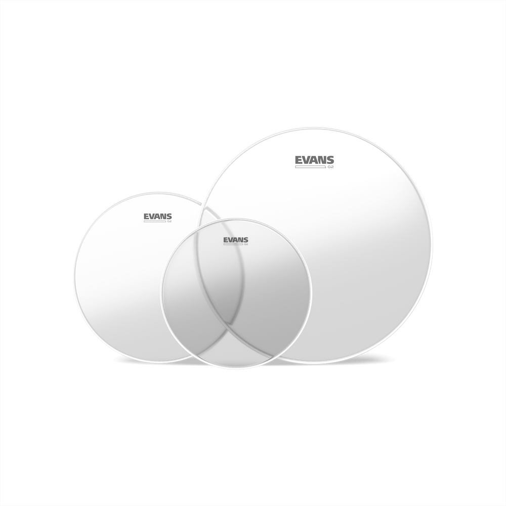 Evans G2 Clear Fusion Tompack, (10 inch, 12 inch, 14 inch)