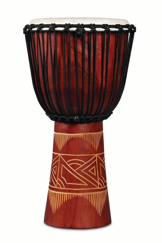 WORLD BEAT WOOD ART LG DJEMBE, RED/NAT