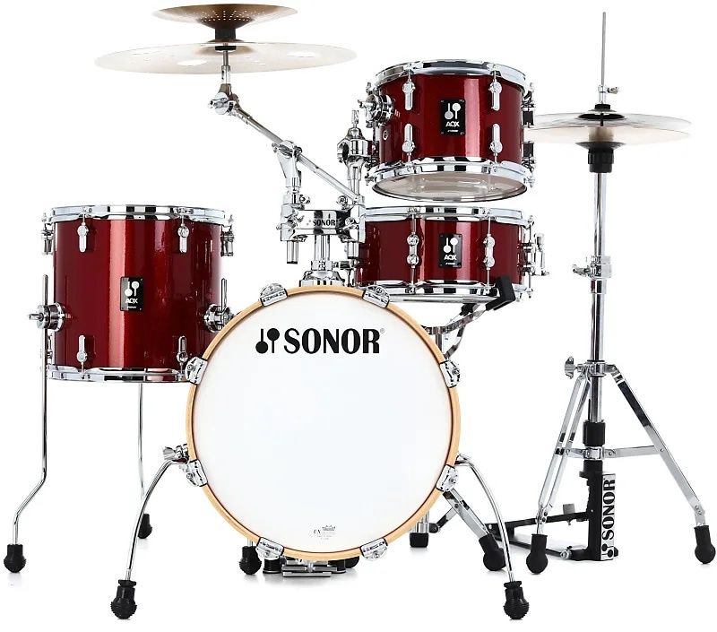 4PC AQX Jazz drum set red sparkle