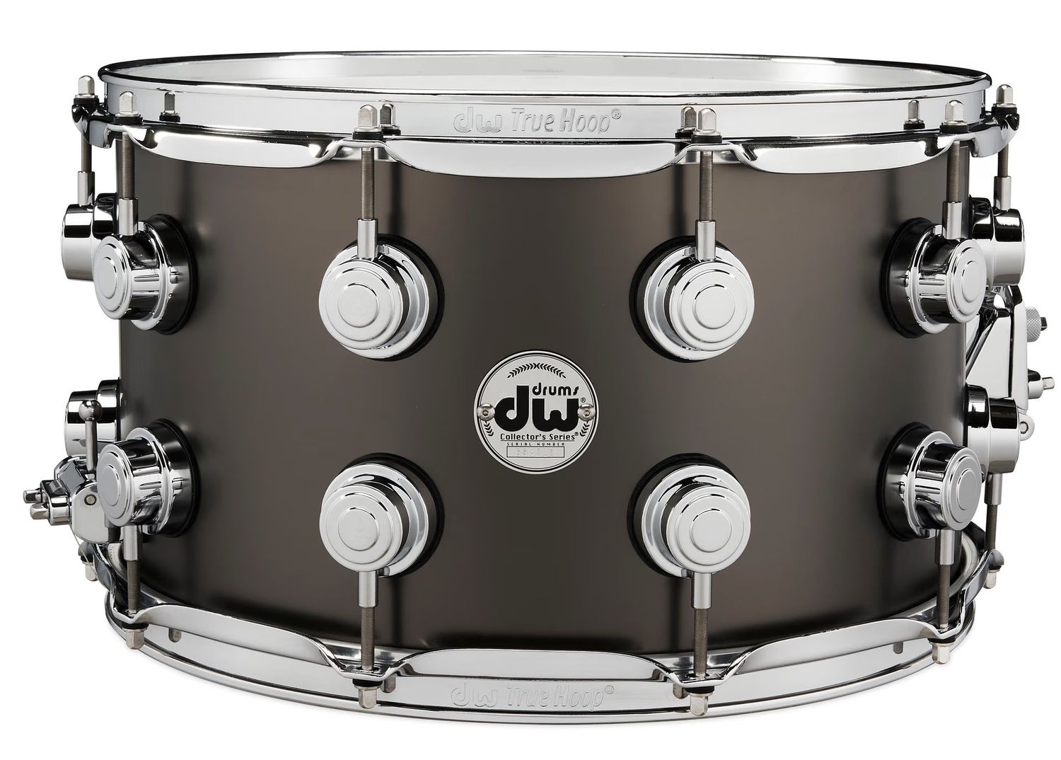 DW 8x14 Black Satin Over Brass Snare Satin Chrome Hdw