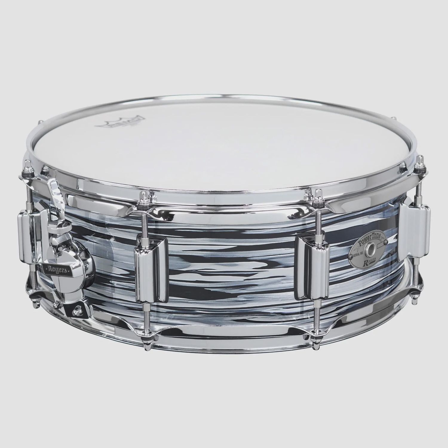 Rogers Powertone 5x14 Snare Drum in 70's Black Oyster