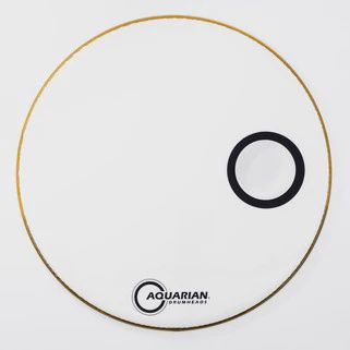 Aquarian 20" 4.75" Offset Port, White Video Gloss  10mil Single Ply Resonant Bass Drumhead
