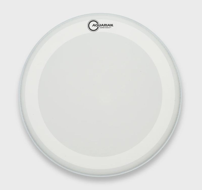 Aquarian Superkick II, 26" White Texture Coated  7/7 Double Ply Bass Drumhead with SK Floating Muffle Ring
