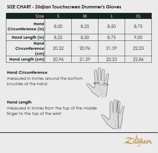 Zildjian Touchscreen Drummer's Gloves - Large