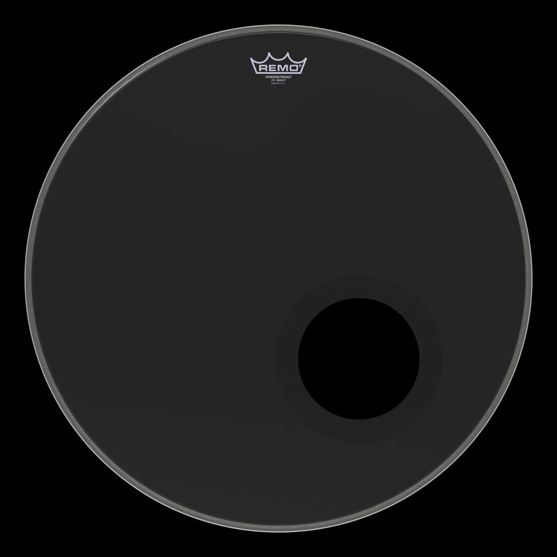 Bass, POWERSTROKE® 3, EBONY®, 22" Diameter, 5" Black DynamO Installed