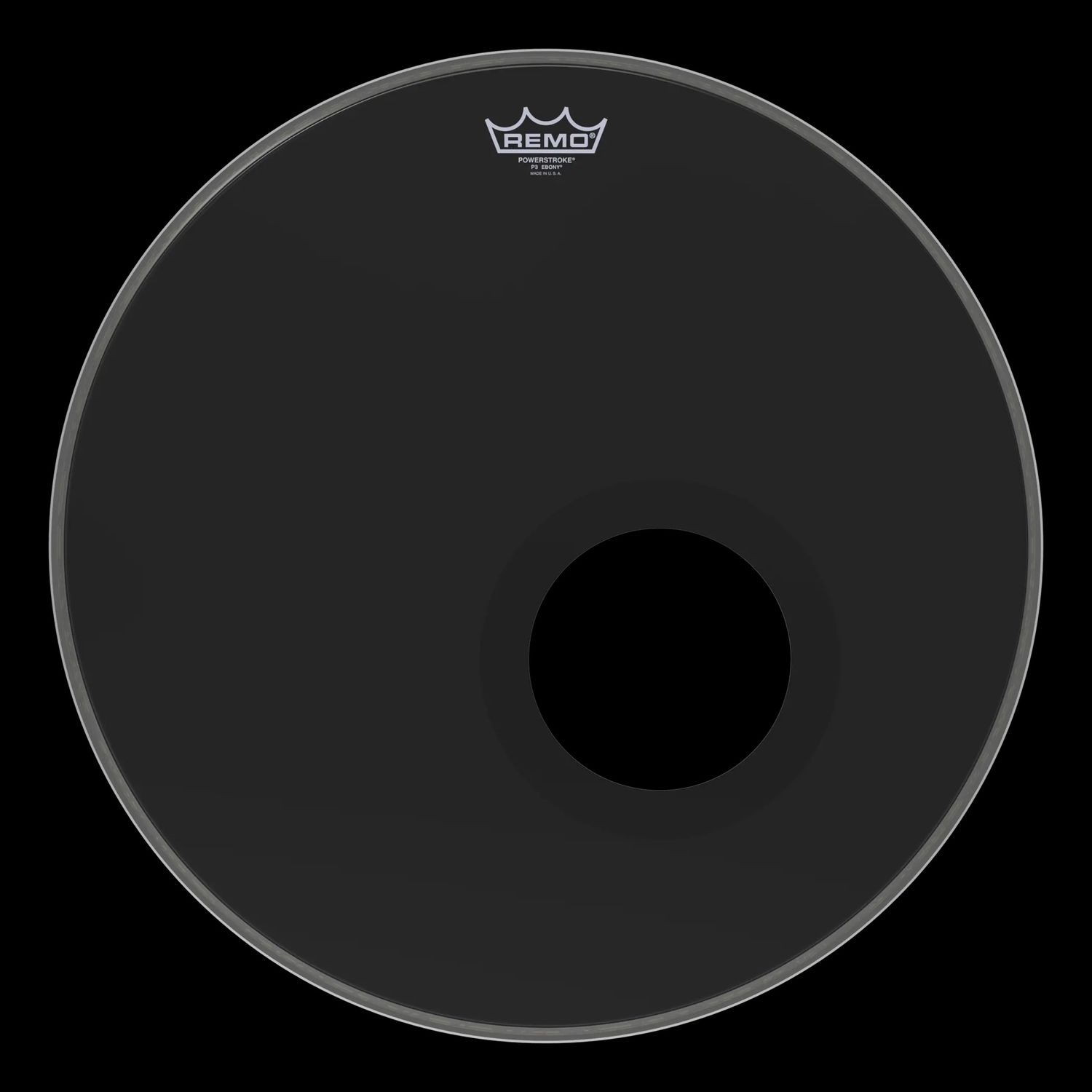 Bass, POWERSTROKE® 3, EBONY®, 20" Diameter, 5" Black DynamO Installed