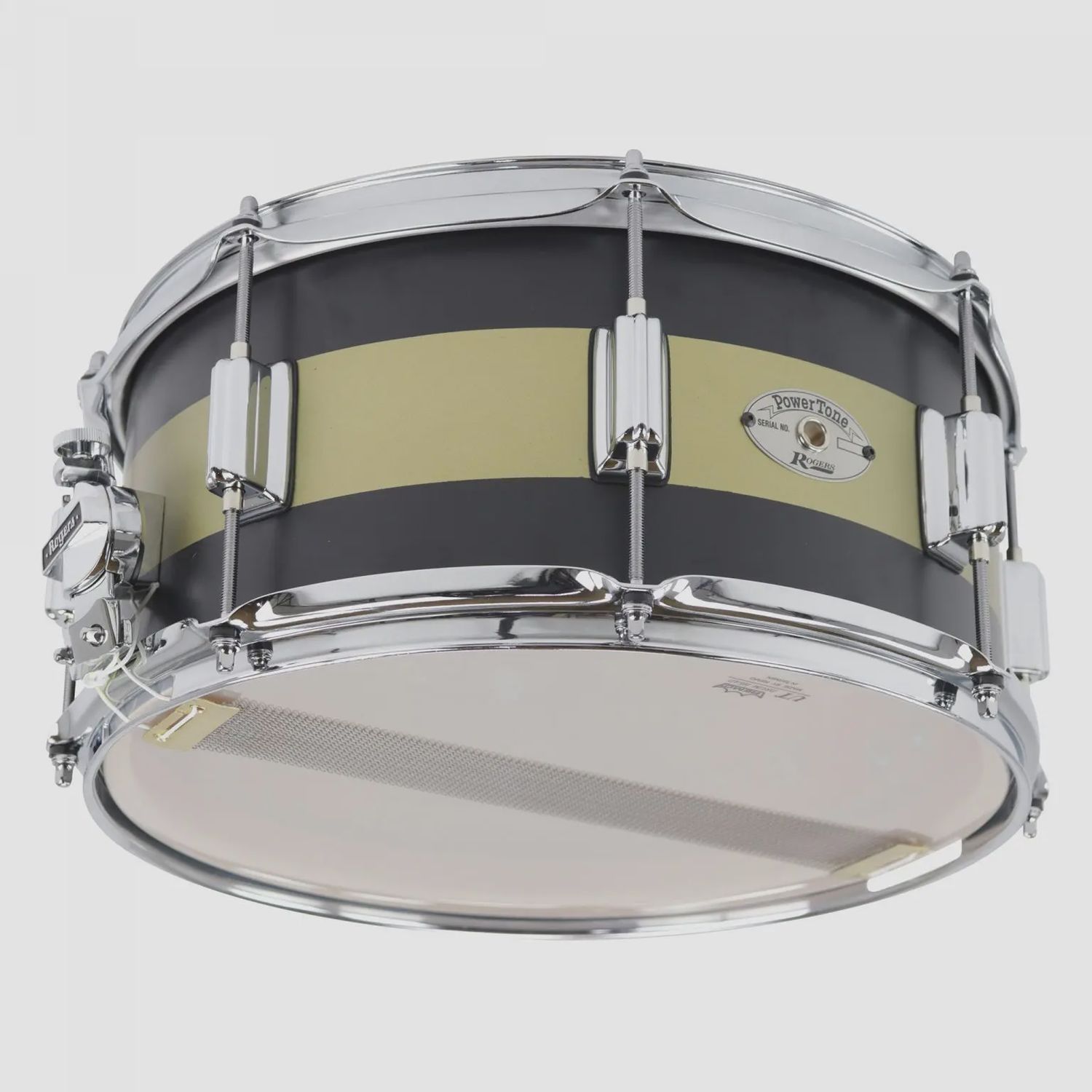 Rogers Tower Series 6.5x14 Snare Drum in Satin Black/Gold Duco