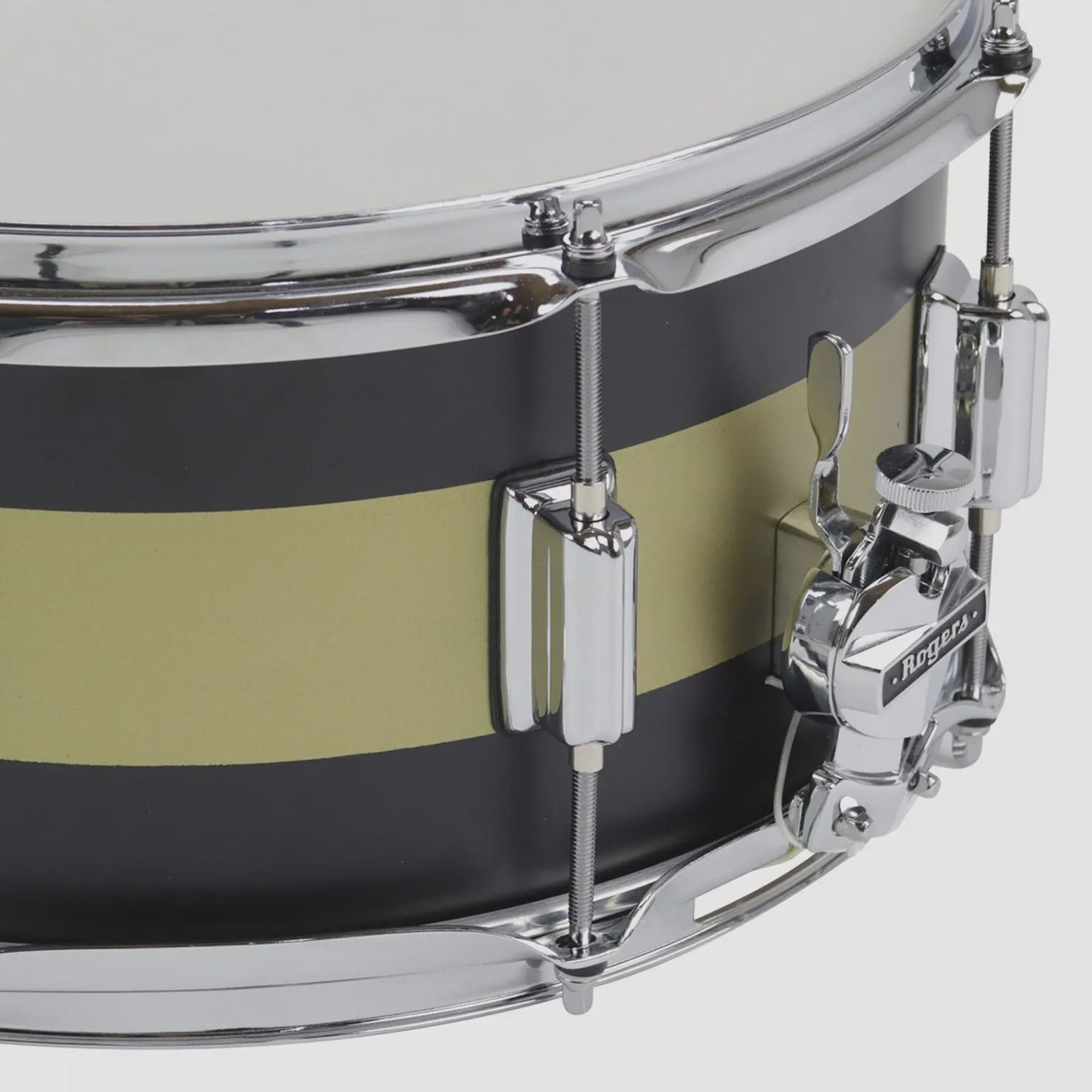 Rogers Tower Series 6.5x14 Snare Drum in Satin Black/Gold Duco