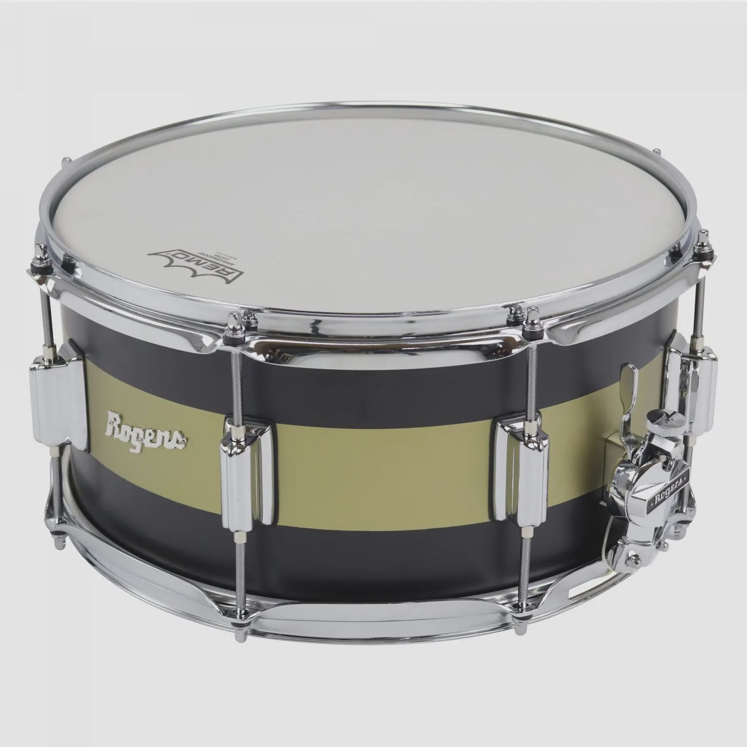Rogers Tower Series 6.5x14 Snare Drum in Satin Black/Gold Duco