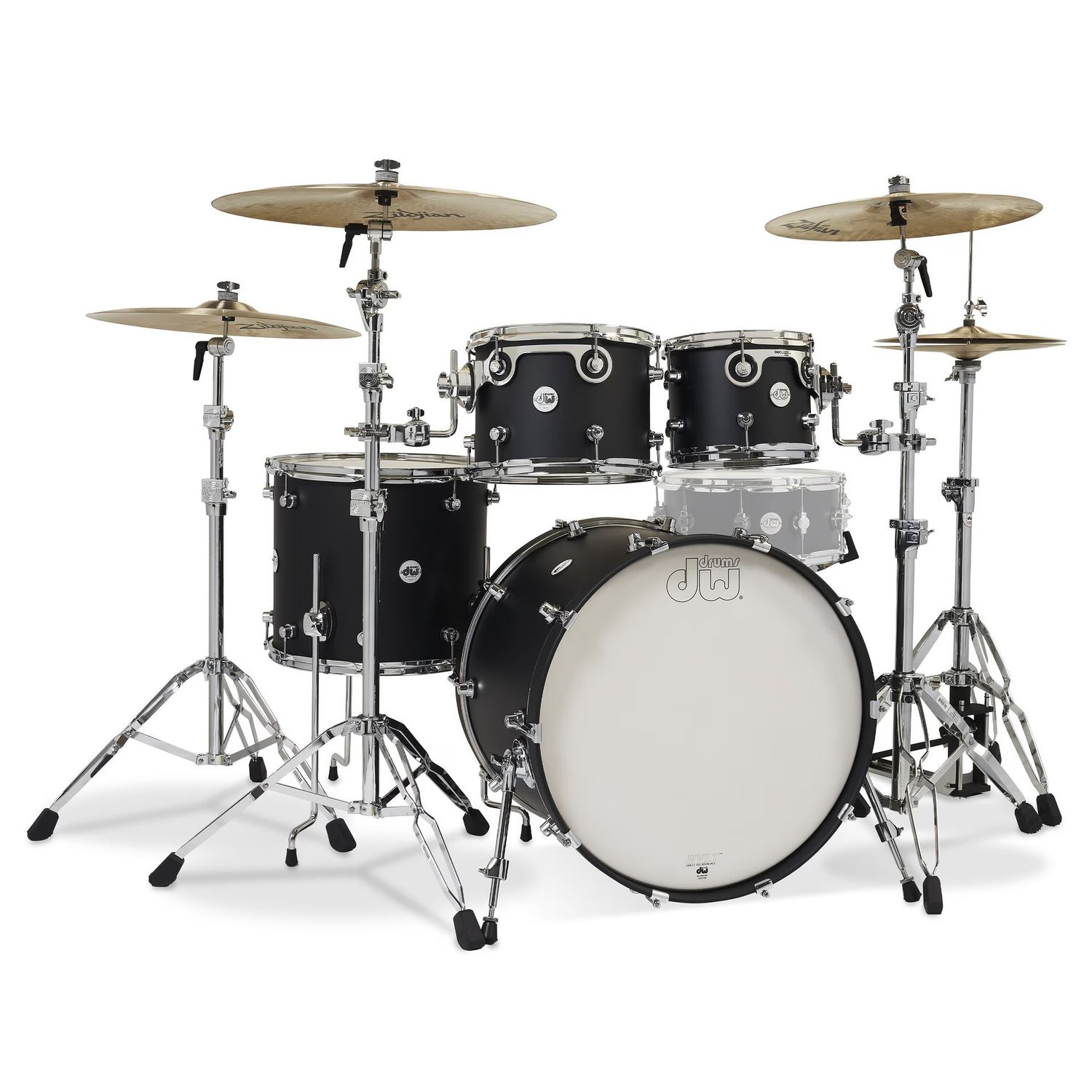 Design Series 4-Piece Maple Shell Pack, Black Satin Lacquer
